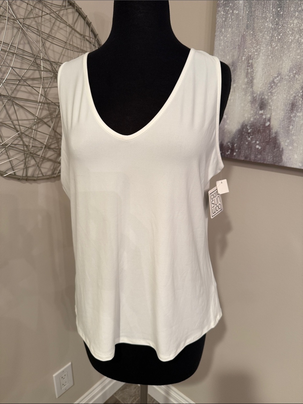 Clara Sun Woo White Tank size XLarge